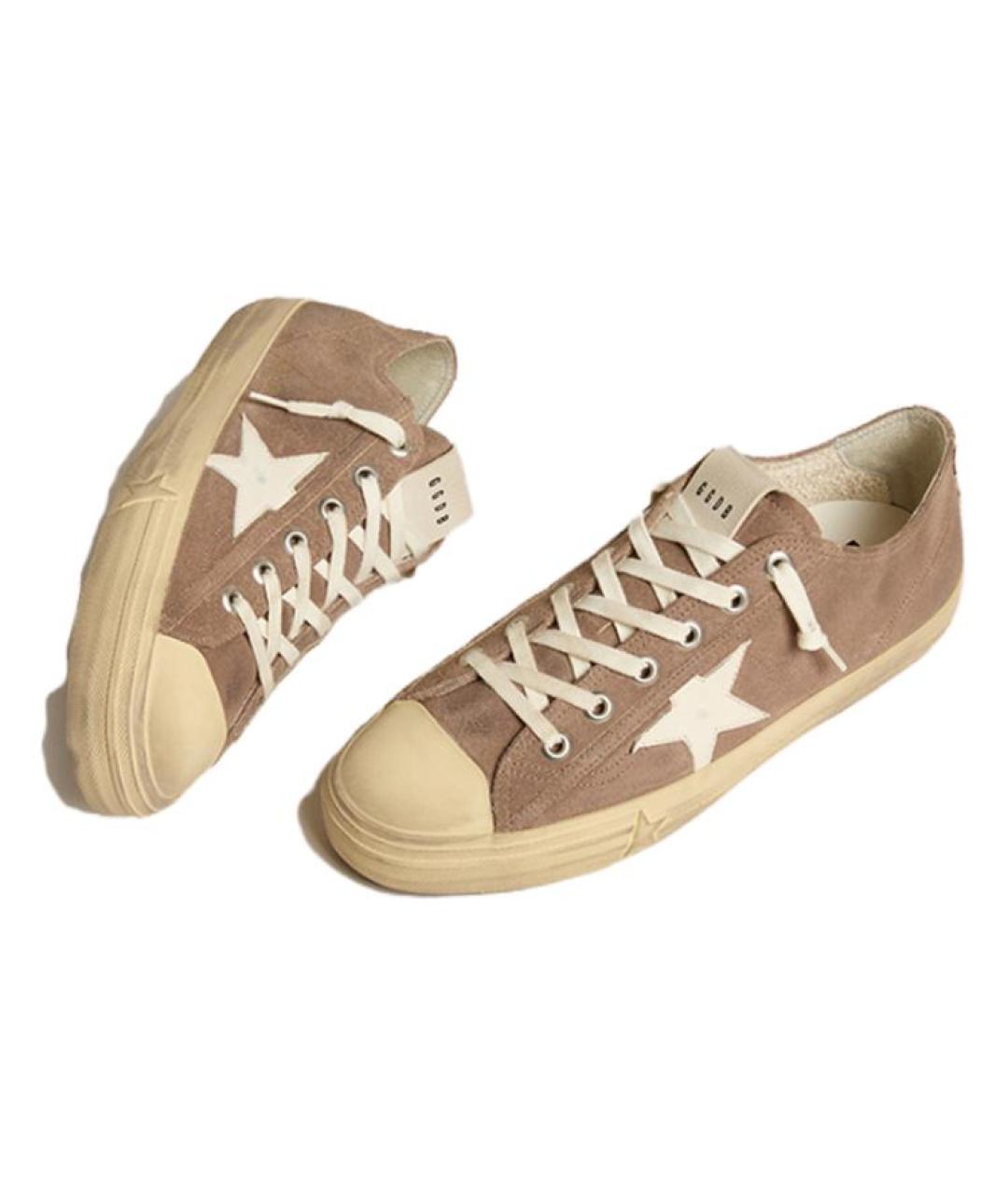GOLDEN GOOSE DELUXE BRAND Коричневые замшевые низкие кроссовки / кеды, фото 3