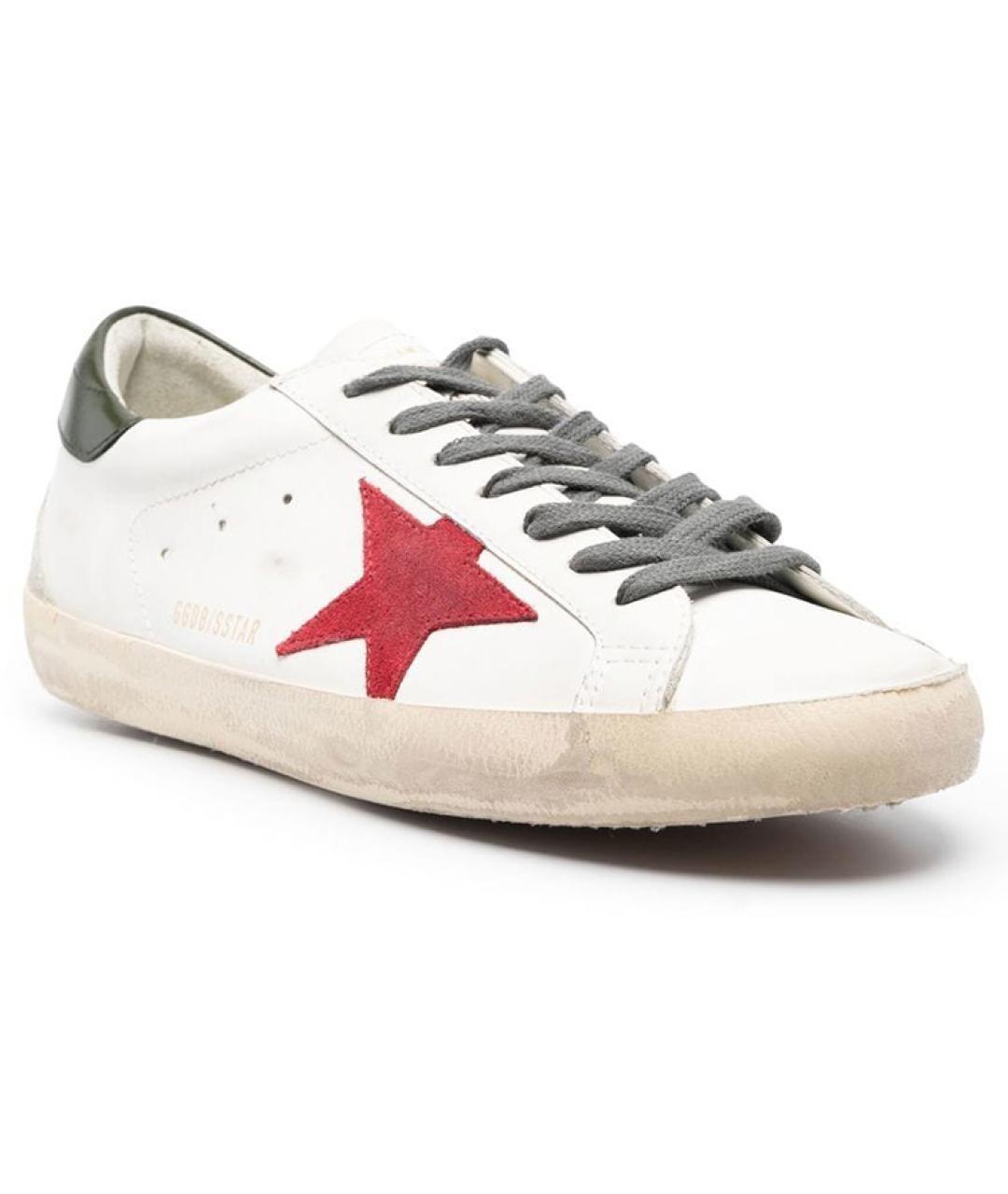 GOLDEN GOOSE DELUXE BRAND Белые кожаные низкие кроссовки / кеды, фото 3