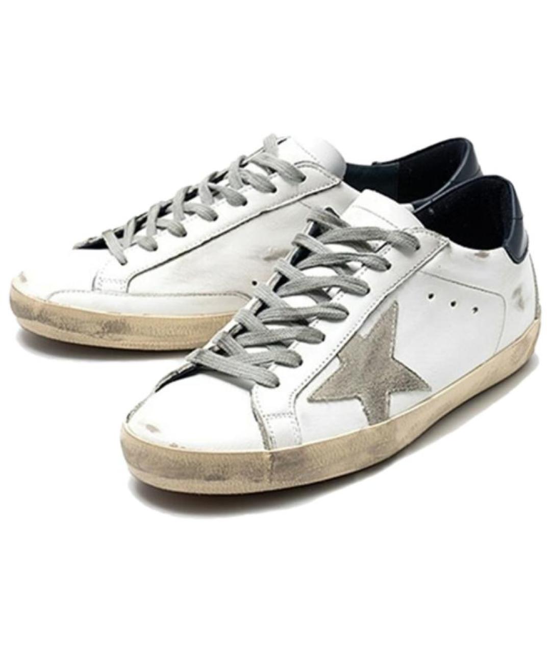 GOLDEN GOOSE DELUXE BRAND Белые кожаные низкие кроссовки / кеды, фото 3