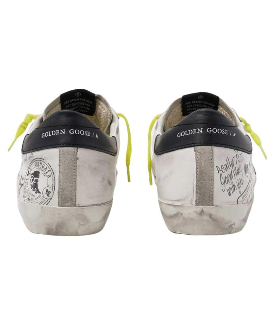 GOLDEN GOOSE DELUXE BRAND Белые кожаные низкие кроссовки / кеды, фото 5