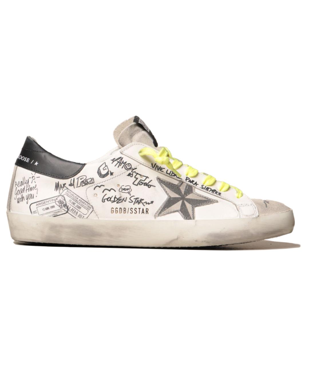 GOLDEN GOOSE DELUXE BRAND Белые кожаные низкие кроссовки / кеды, фото 1