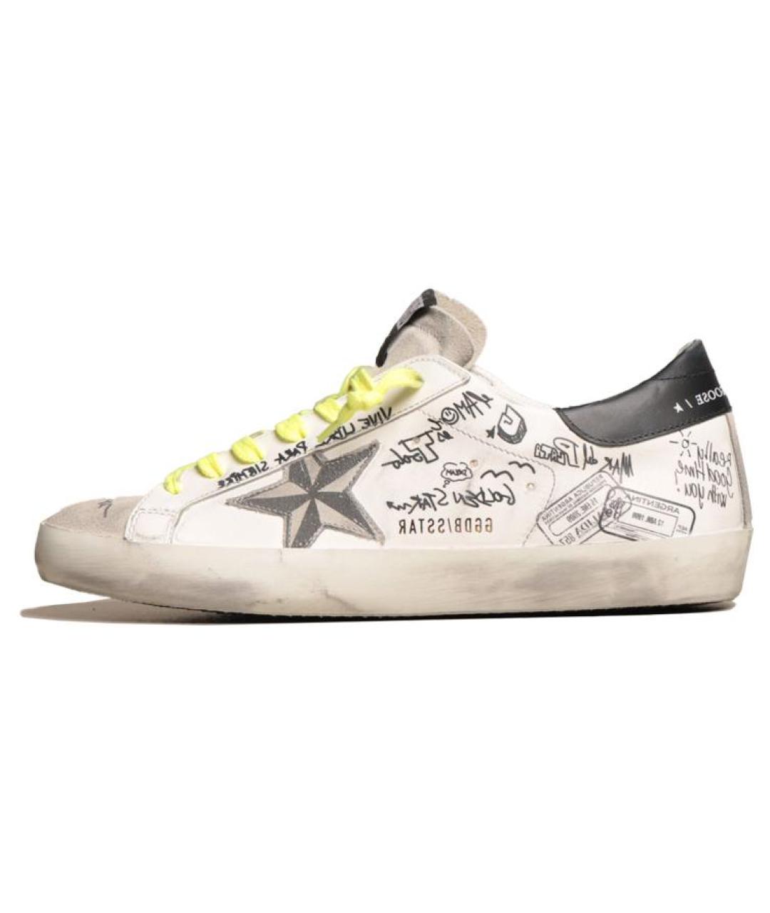GOLDEN GOOSE DELUXE BRAND Белые кожаные низкие кроссовки / кеды, фото 2