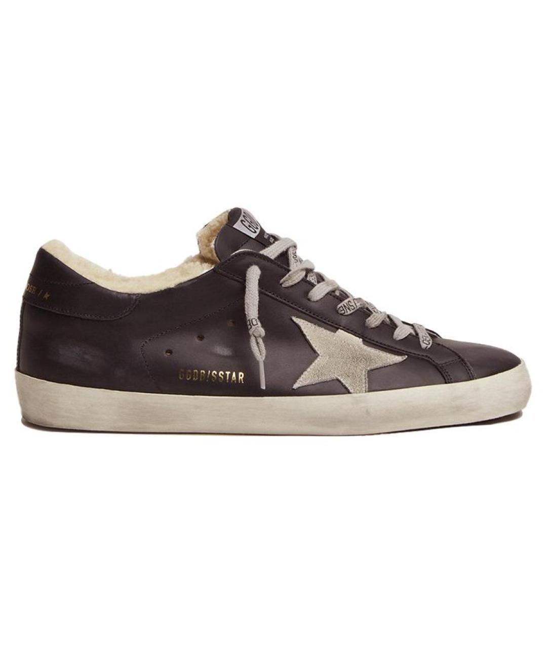 GOLDEN GOOSE DELUXE BRAND Черные кожаные низкие кроссовки / кеды, фото 1