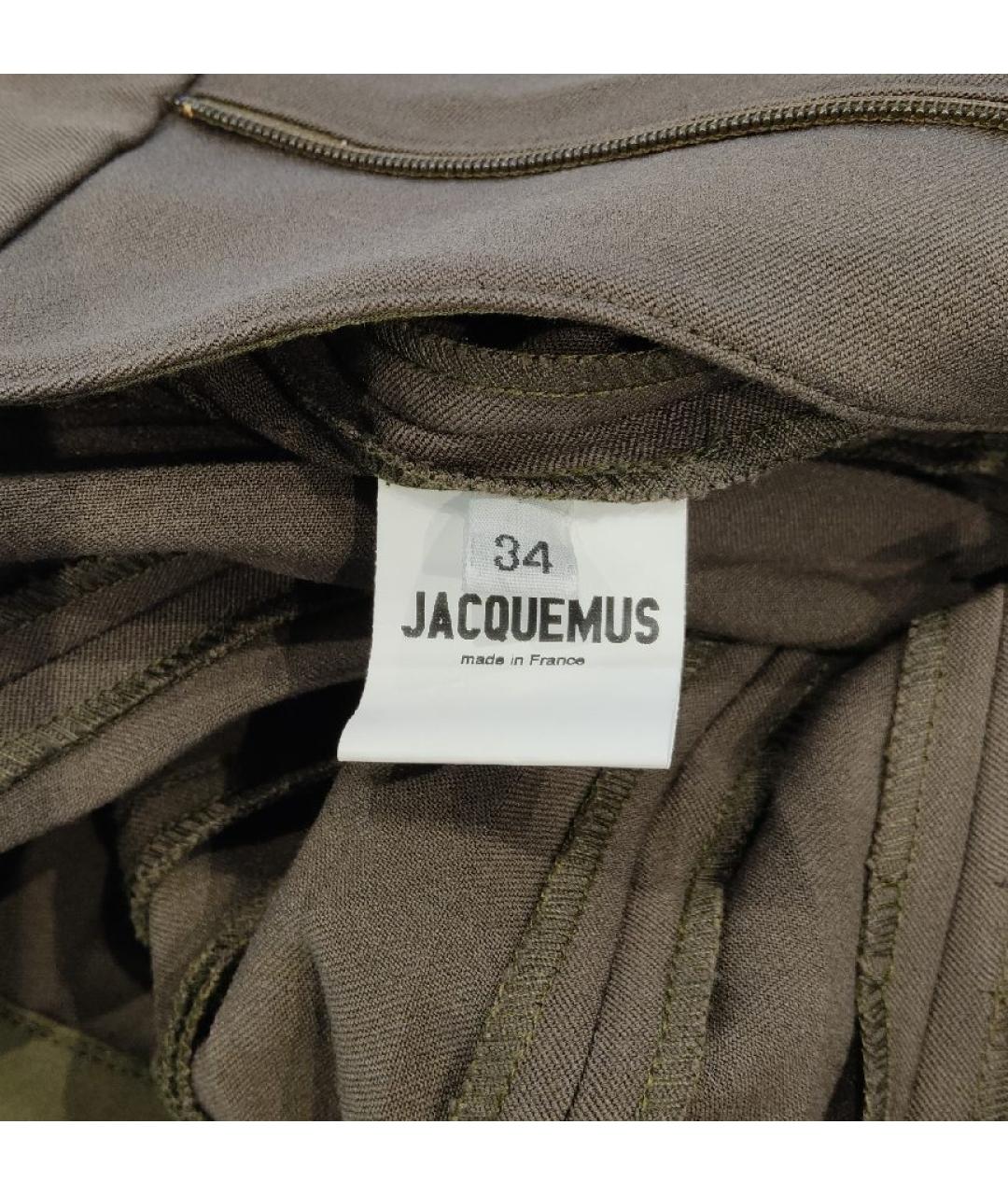 JACQUEMUS Хаки полиэстеровые брюки широкие, фото 4