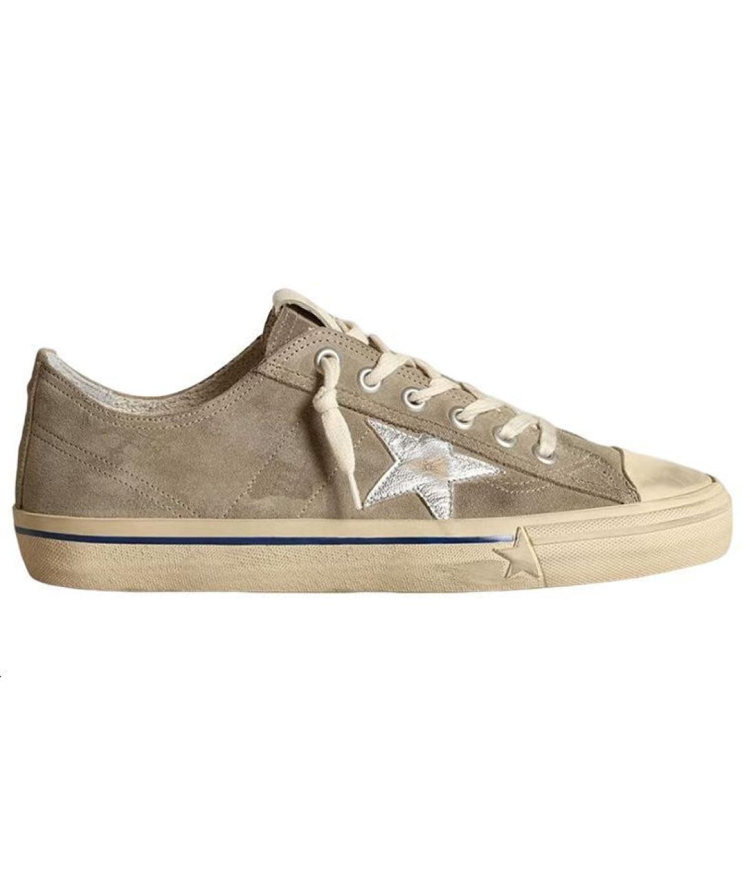 GOLDEN GOOSE DELUXE BRAND Бежевые замшевые низкие кроссовки / кеды, фото 1