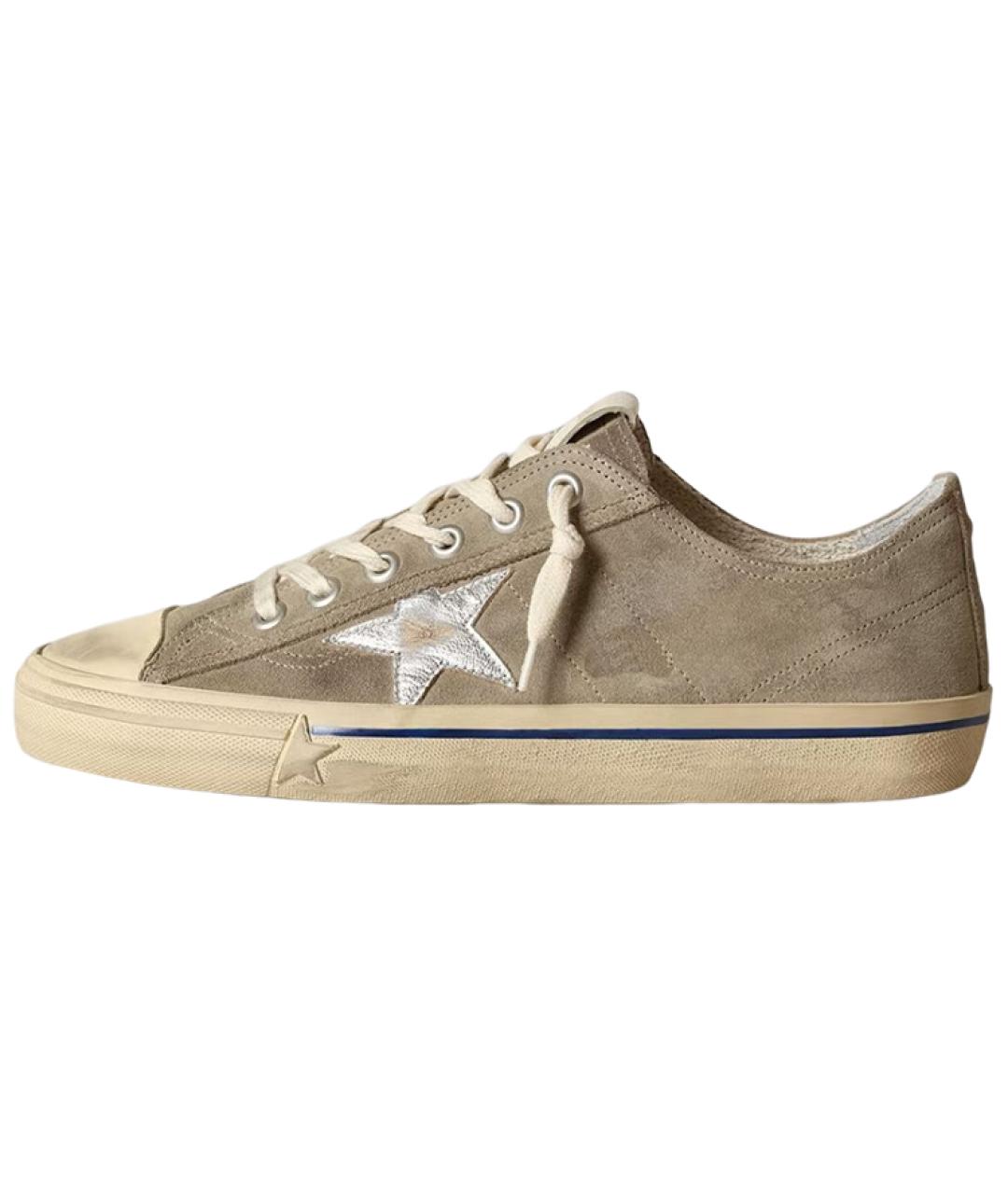 GOLDEN GOOSE DELUXE BRAND Бежевые замшевые низкие кроссовки / кеды, фото 2