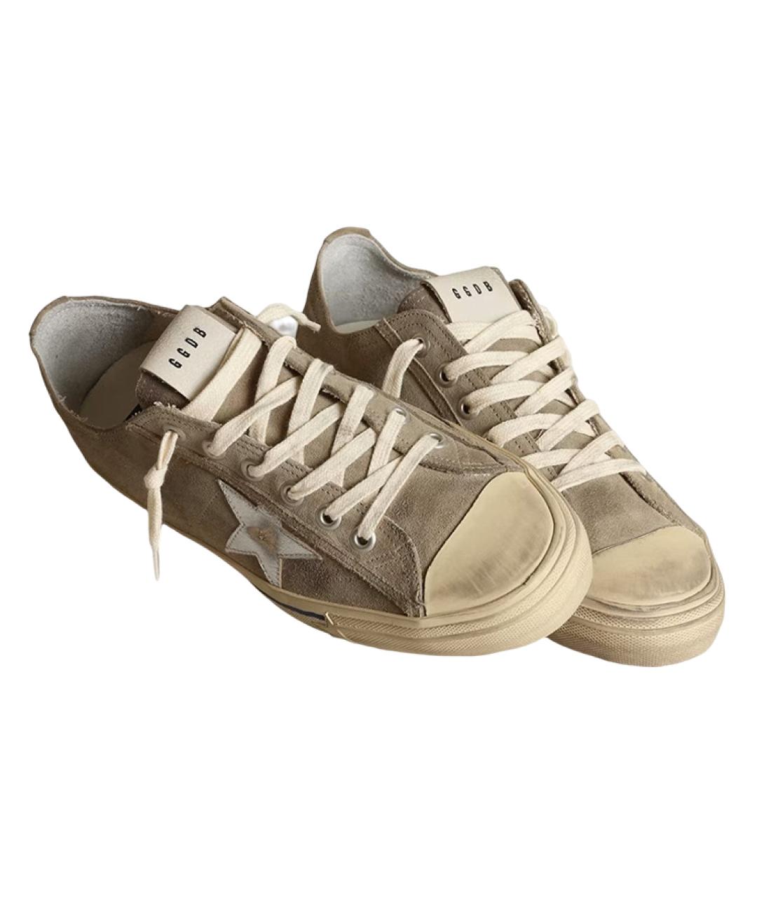 GOLDEN GOOSE DELUXE BRAND Бежевые замшевые низкие кроссовки / кеды, фото 3