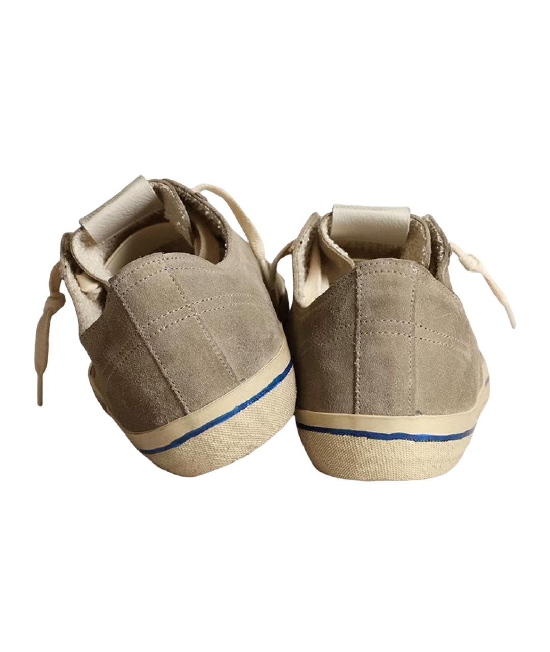 GOLDEN GOOSE DELUXE BRAND Бежевые замшевые низкие кроссовки / кеды, фото 4