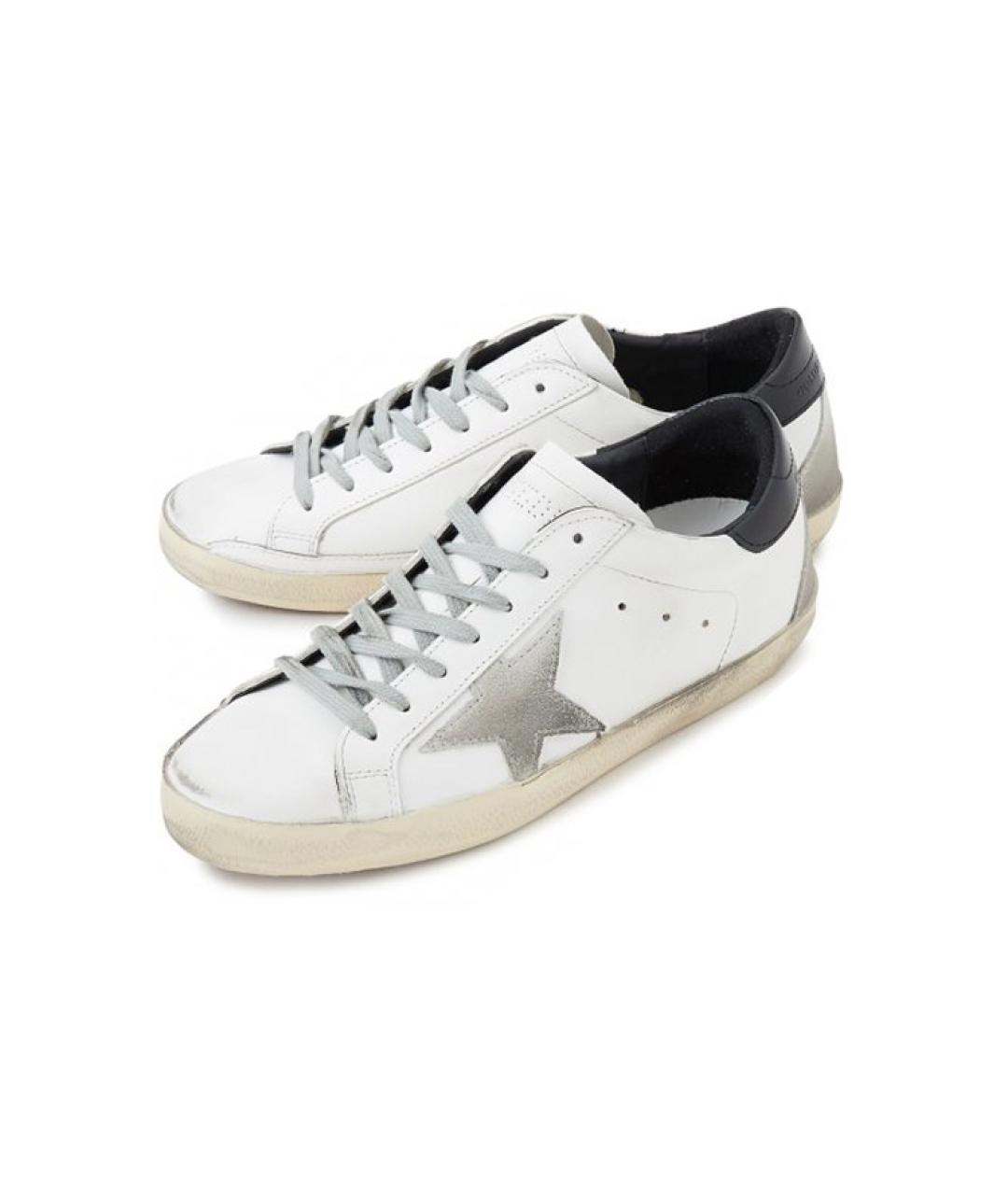 GOLDEN GOOSE DELUXE BRAND Белые кожаные низкие кроссовки / кеды, фото 3