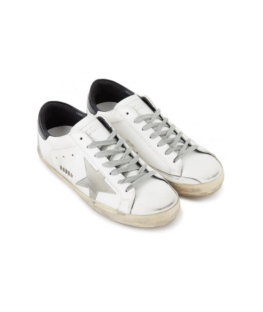 GOLDEN GOOSE DELUXE BRAND Белые кожаные низкие кроссовки / кеды, фото 4