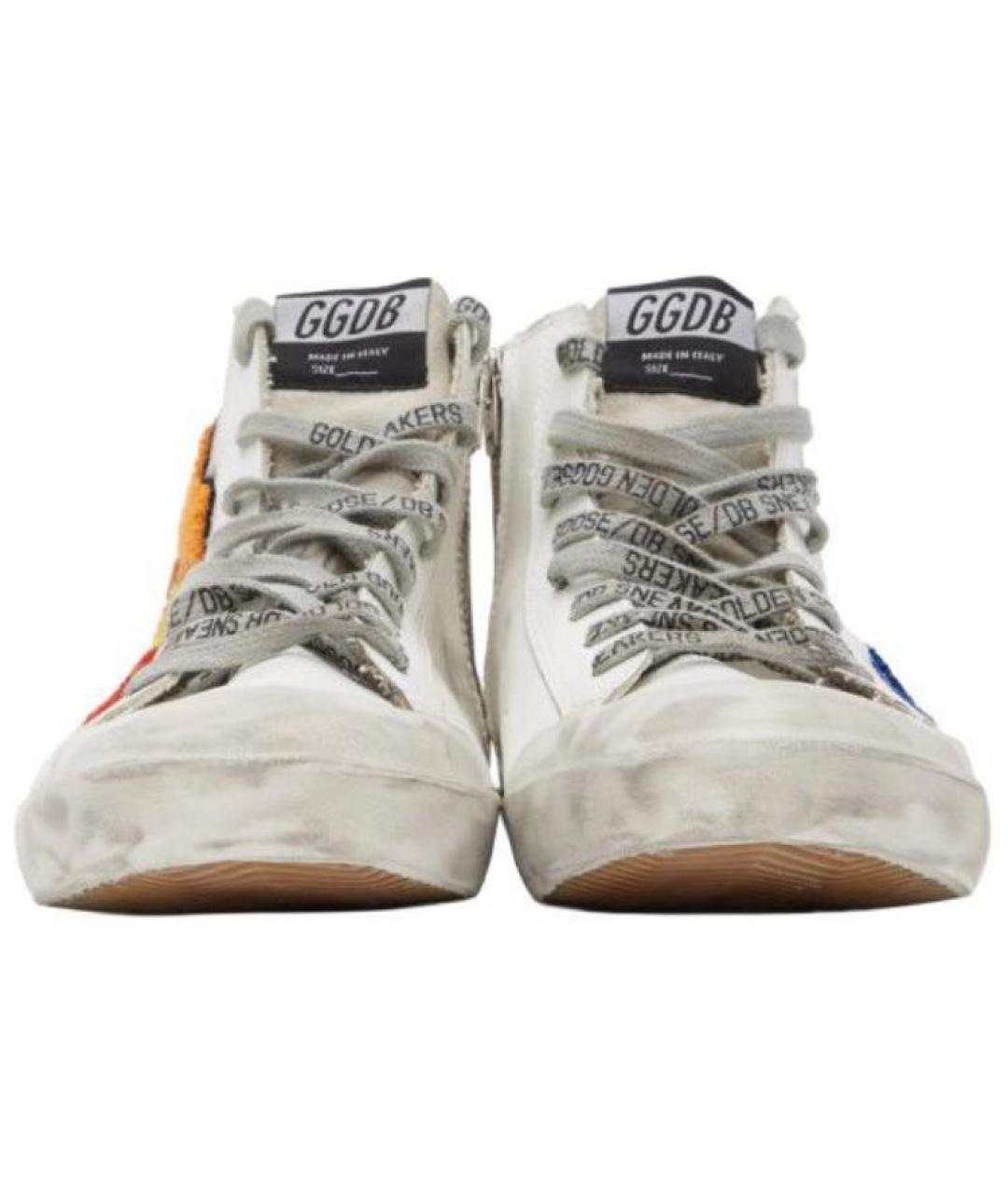 GOLDEN GOOSE DELUXE BRAND Белые кожаные высокие кроссовки / кеды, фото 4