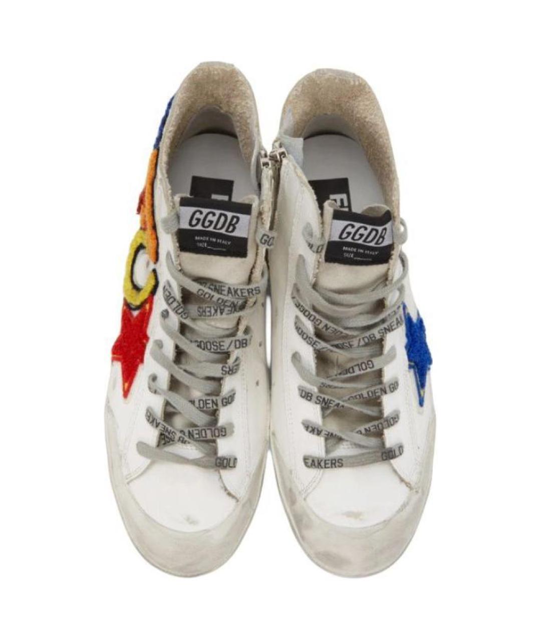 GOLDEN GOOSE DELUXE BRAND Белые кожаные высокие кроссовки / кеды, фото 5