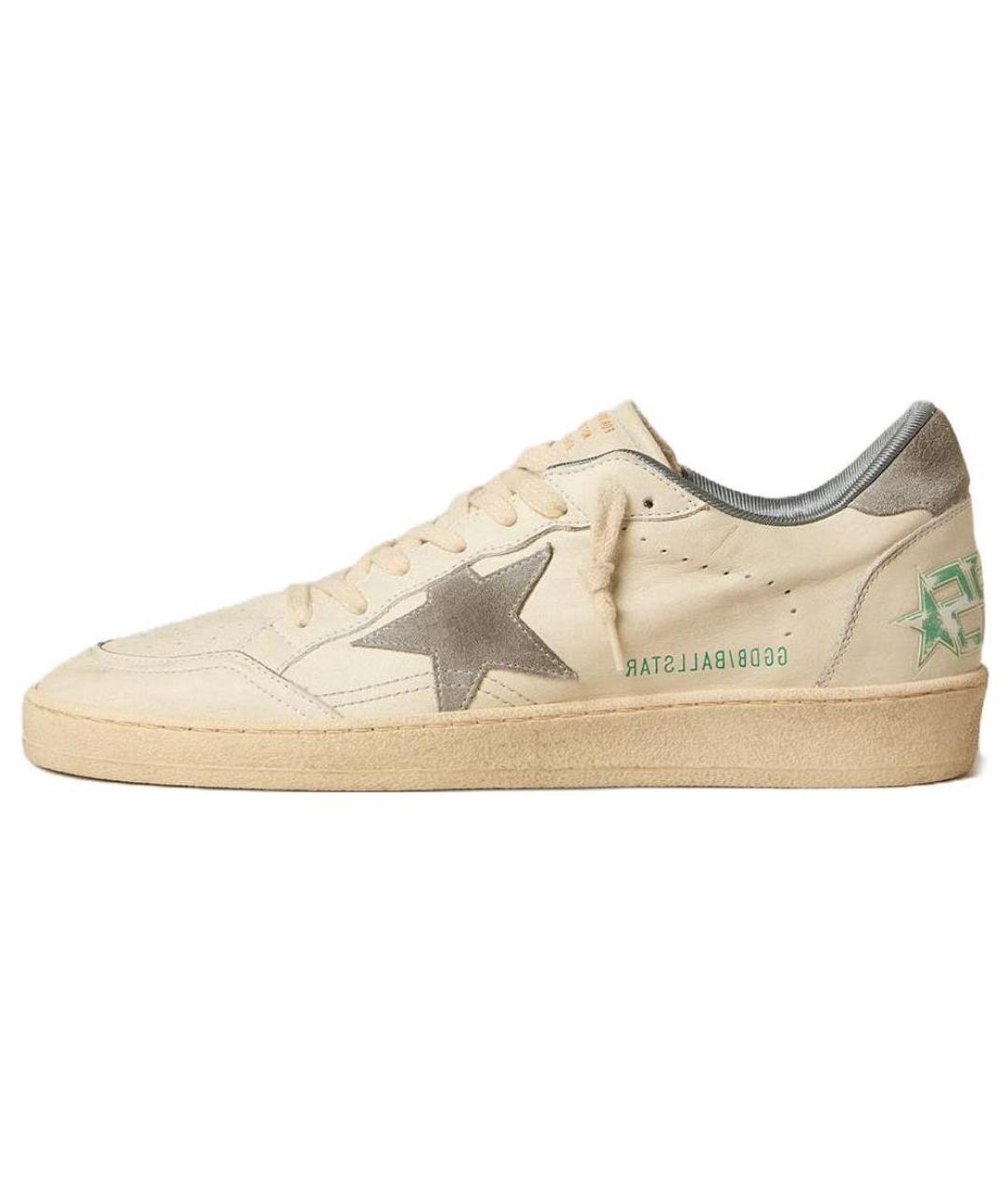 GOLDEN GOOSE DELUXE BRAND Серые кожаные низкие кроссовки / кеды, фото 2