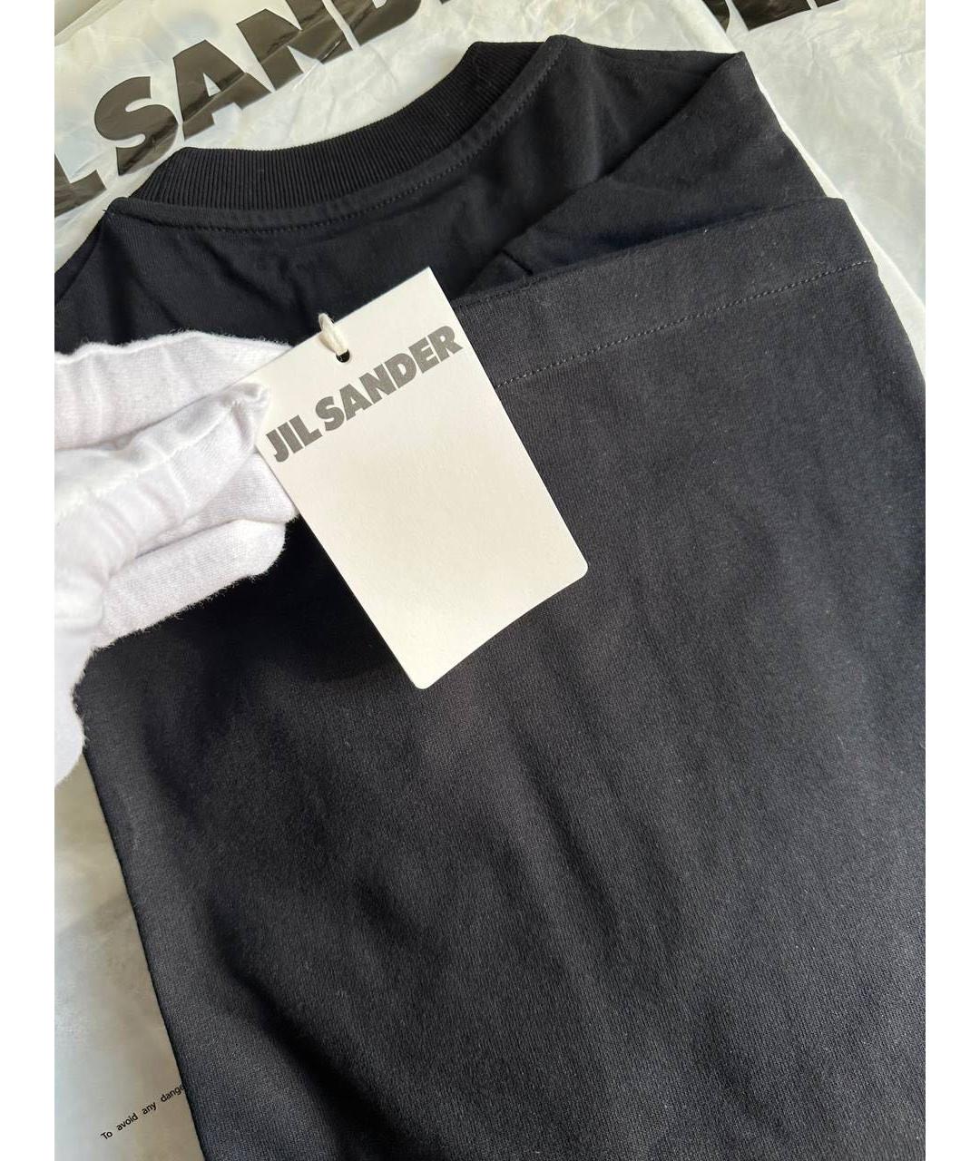 JIL SANDER Черная хлопковая футболка, фото 5