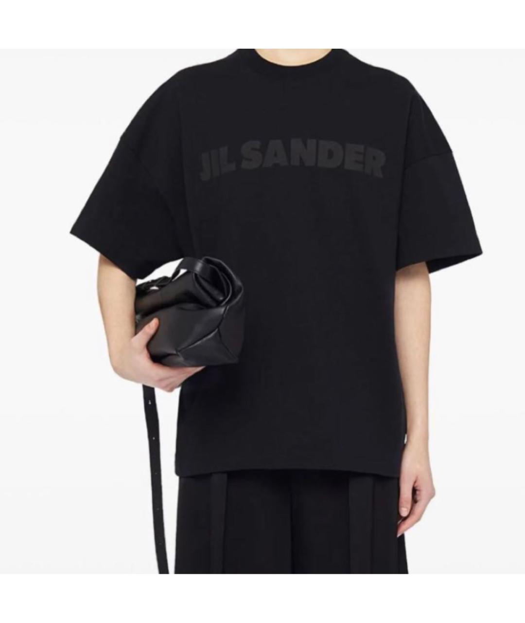 JIL SANDER Черная хлопковая футболка, фото 3