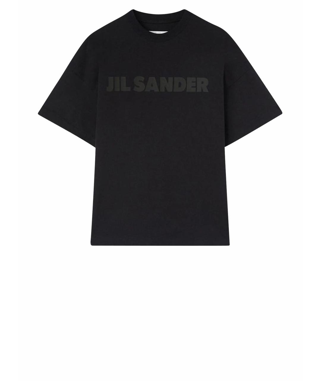 JIL SANDER Черная хлопковая футболка, фото 1