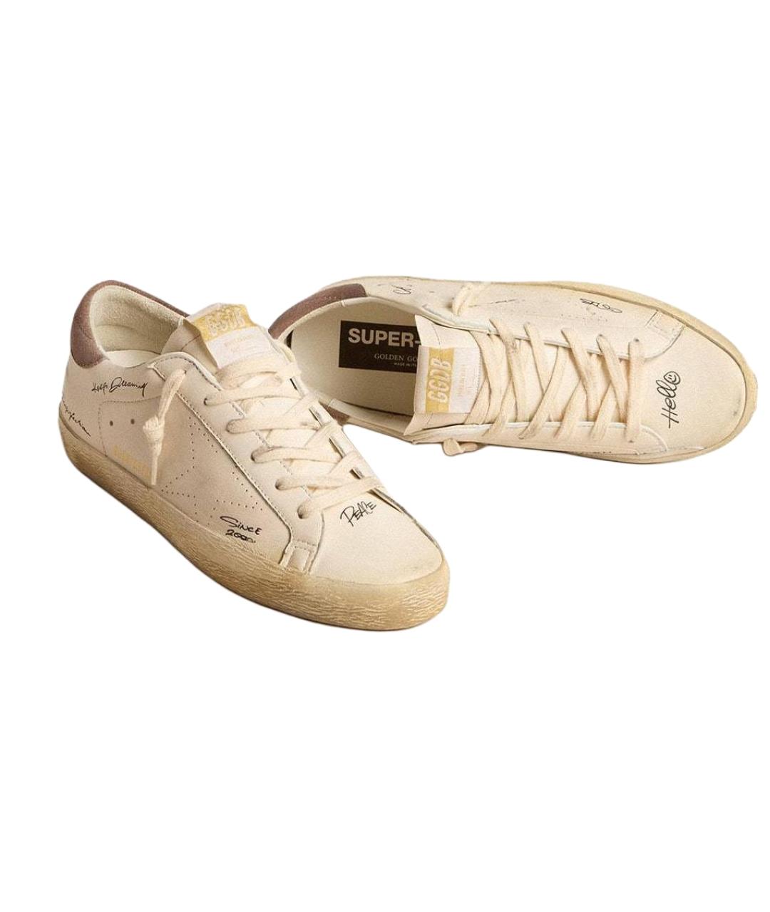 GOLDEN GOOSE DELUXE BRAND Бежевые кожаные кеды, фото 3