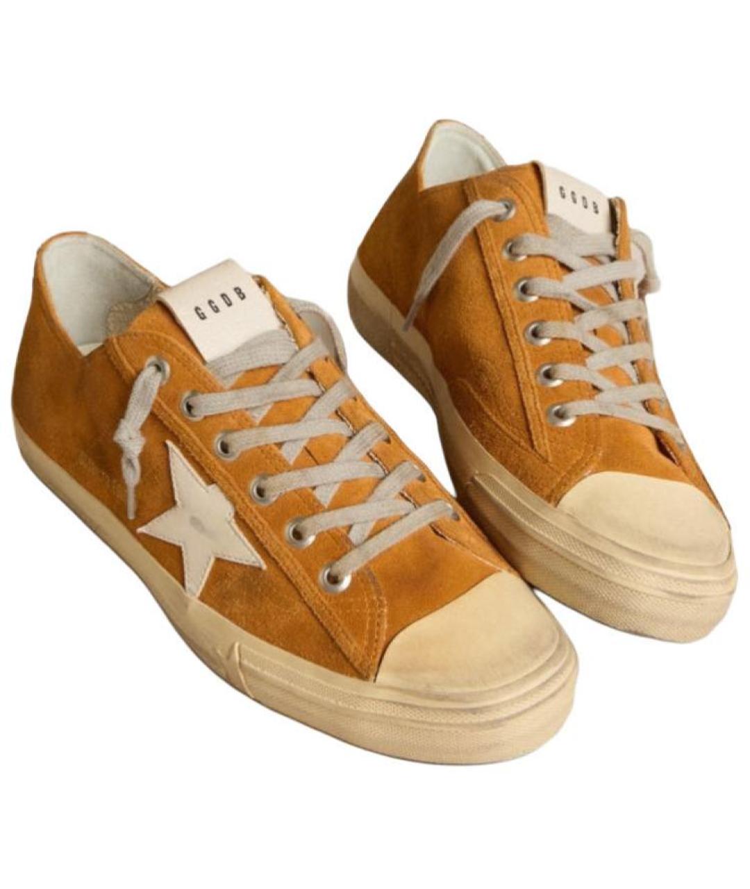 GOLDEN GOOSE DELUXE BRAND Оранжевое замшевые низкие кроссовки / кеды, фото 3