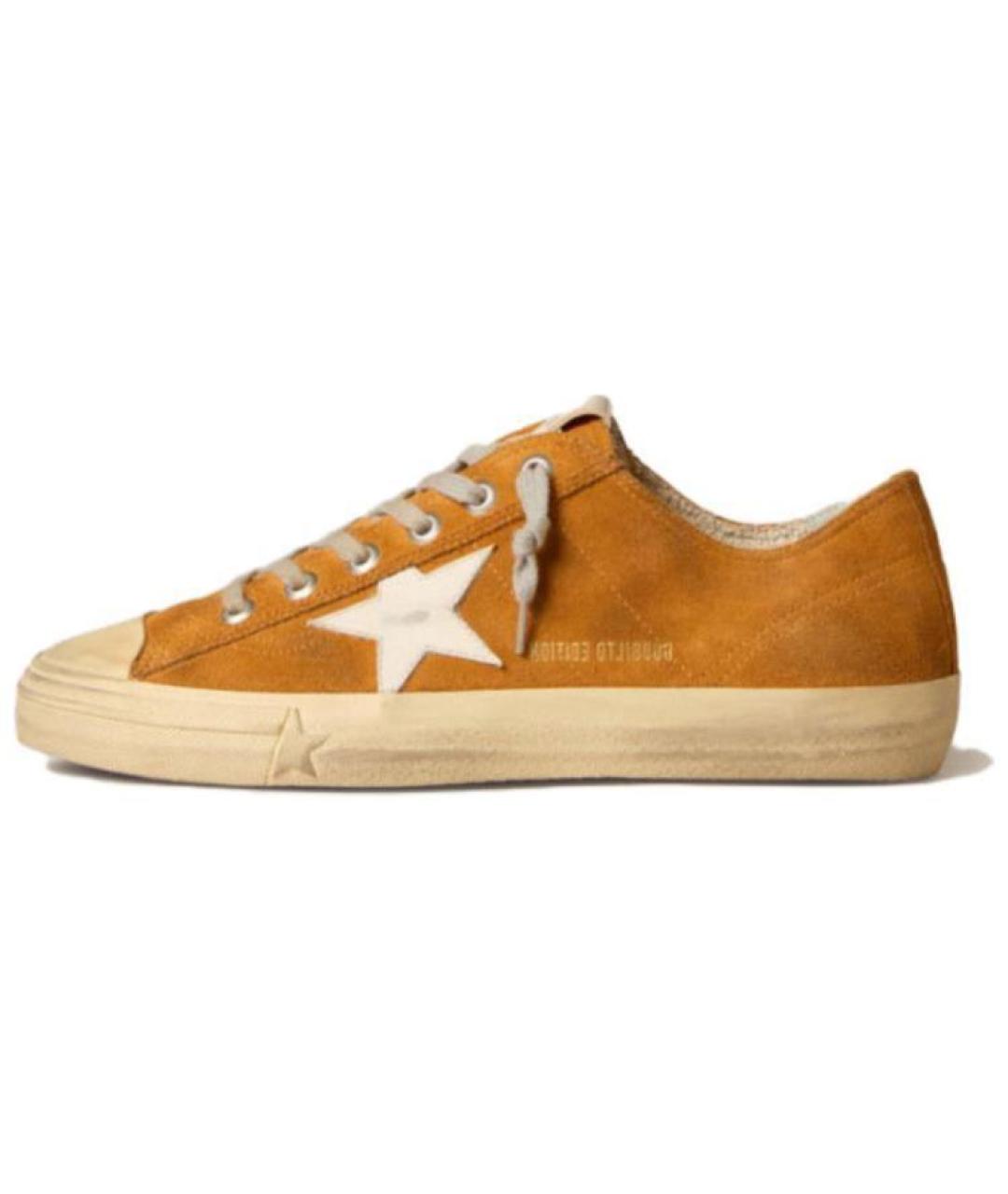 GOLDEN GOOSE DELUXE BRAND Оранжевое замшевые низкие кроссовки / кеды, фото 2
