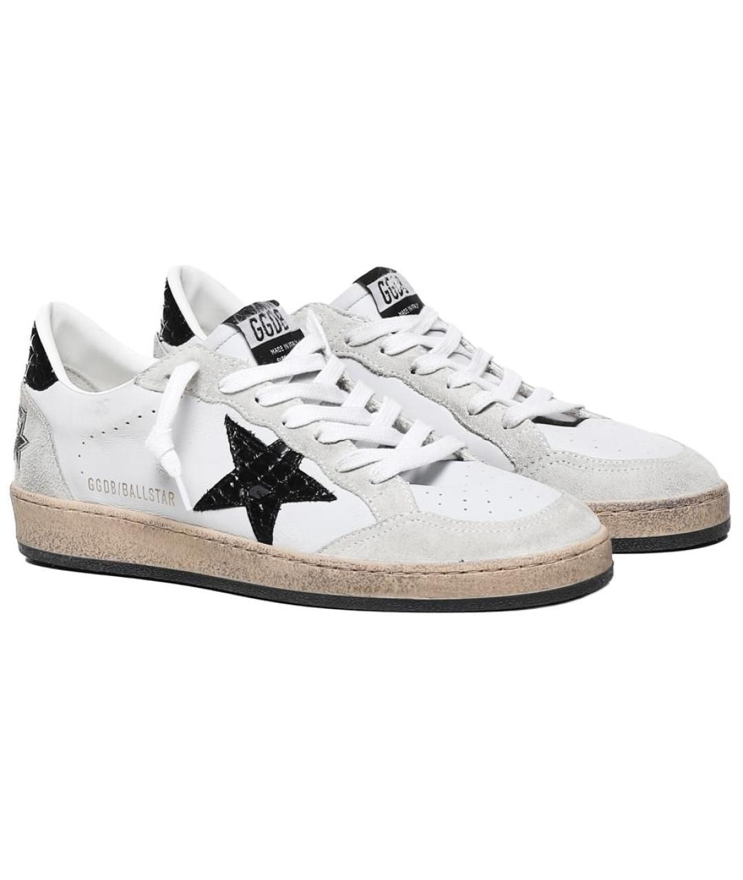 GOLDEN GOOSE DELUXE BRAND Белые кожаные низкие кроссовки / кеды, фото 3