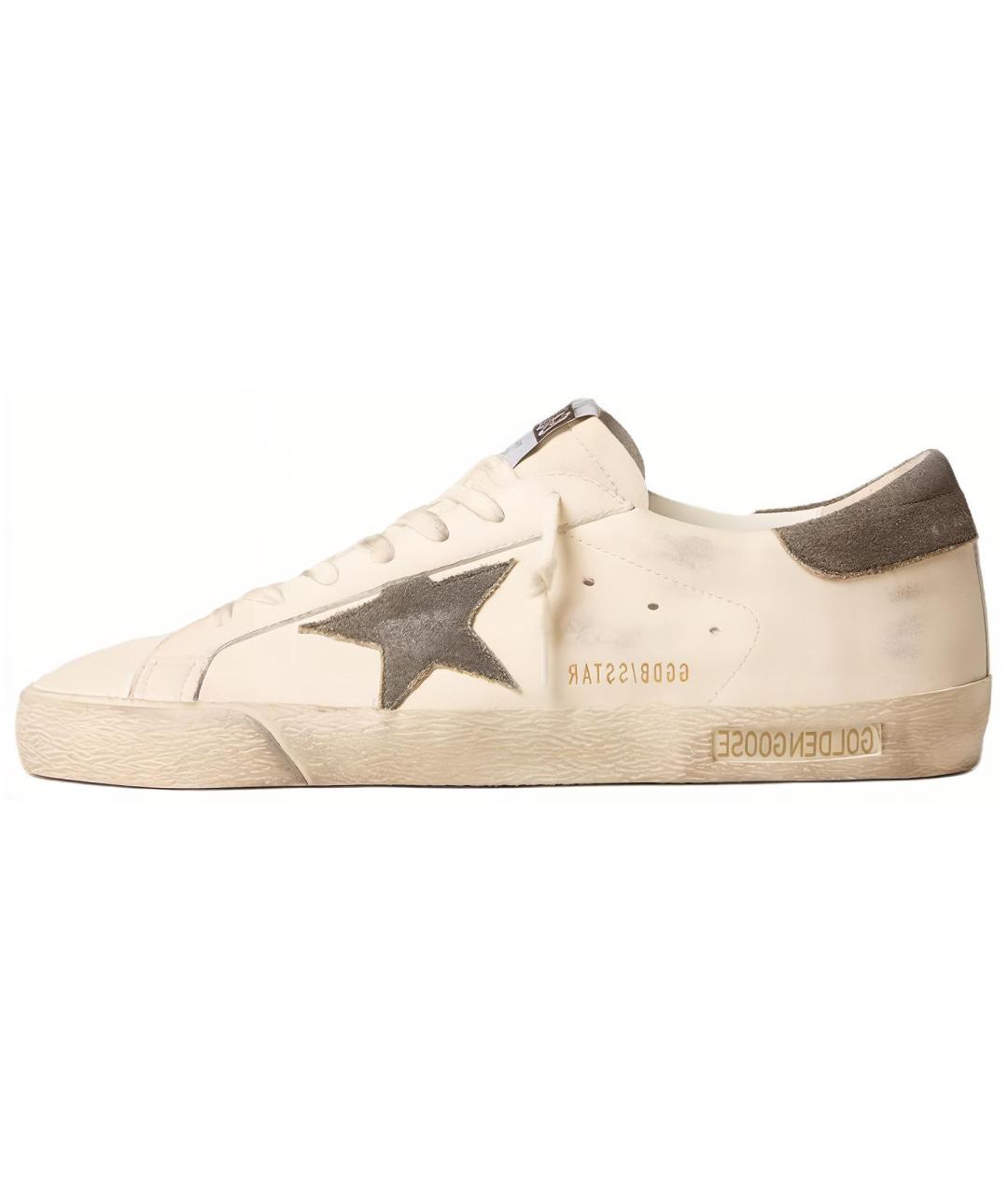 GOLDEN GOOSE DELUXE BRAND Бежевые кожаные низкие кроссовки / кеды, фото 2