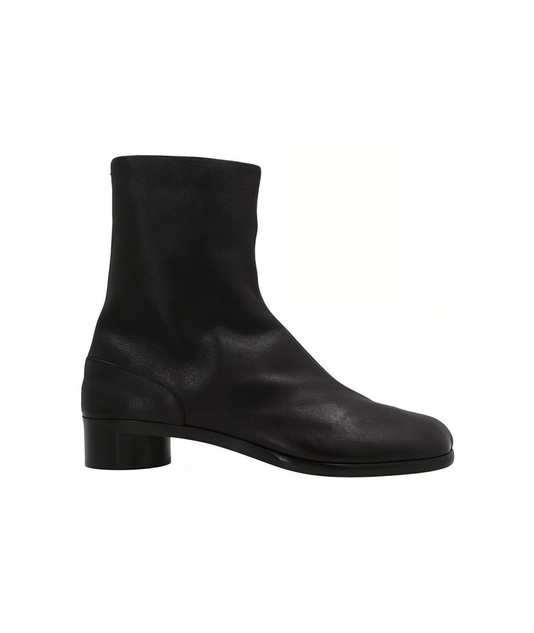 MAISON MARGIELA Черные кожаные высокие ботинки, фото 1