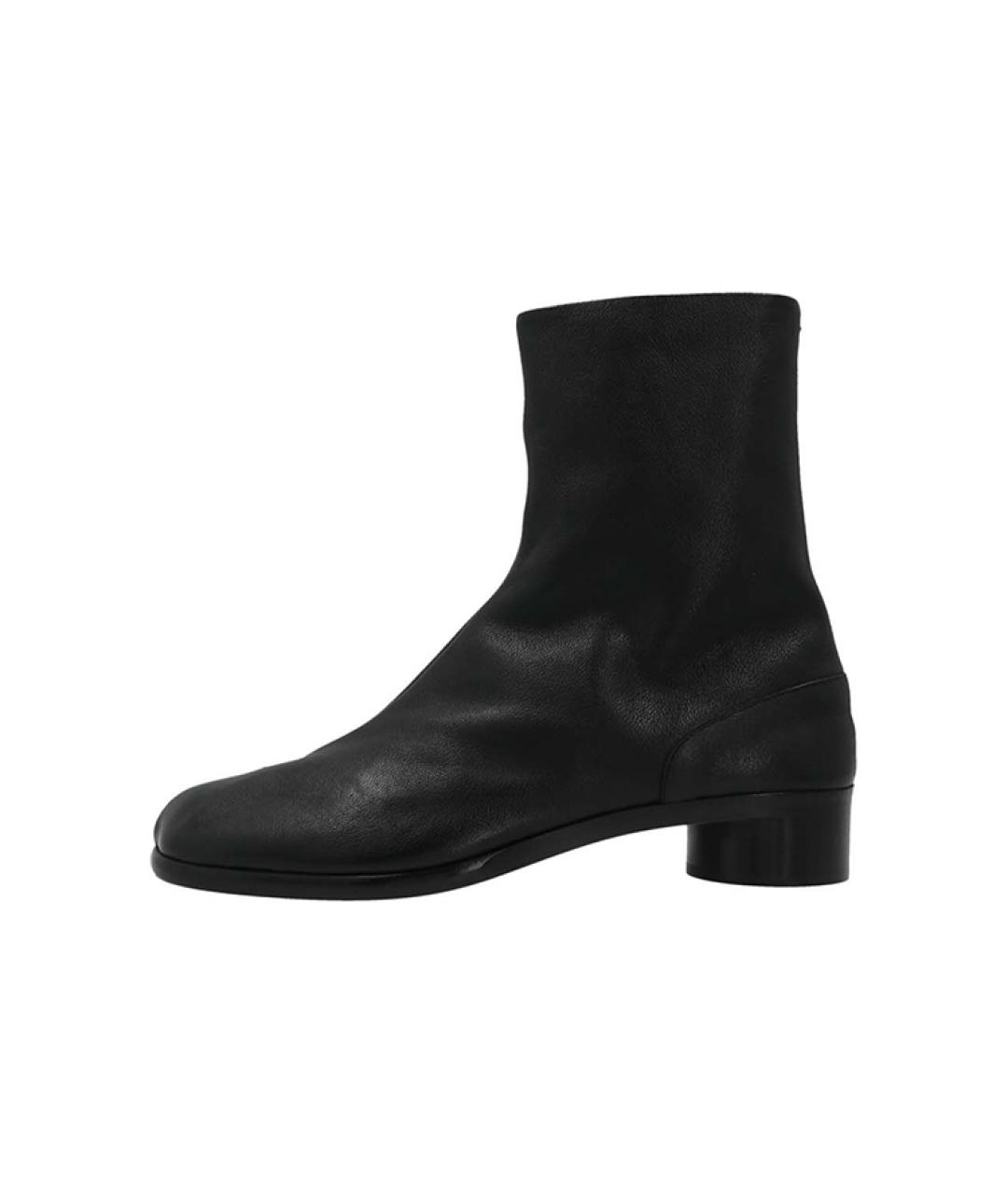 MAISON MARGIELA Черные кожаные высокие ботинки, фото 2