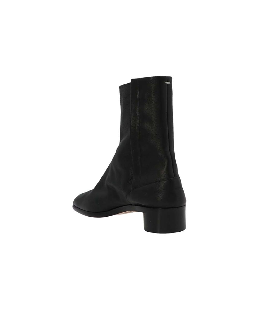 MAISON MARGIELA Черные кожаные высокие ботинки, фото 5