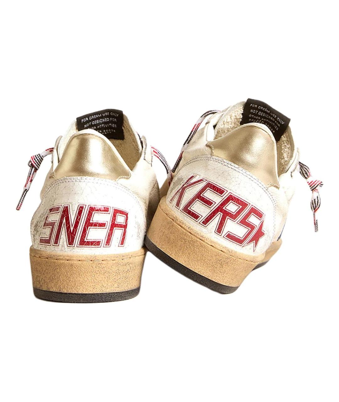 GOLDEN GOOSE DELUXE BRAND Бежевые кожаные низкие кроссовки / кеды, фото 4