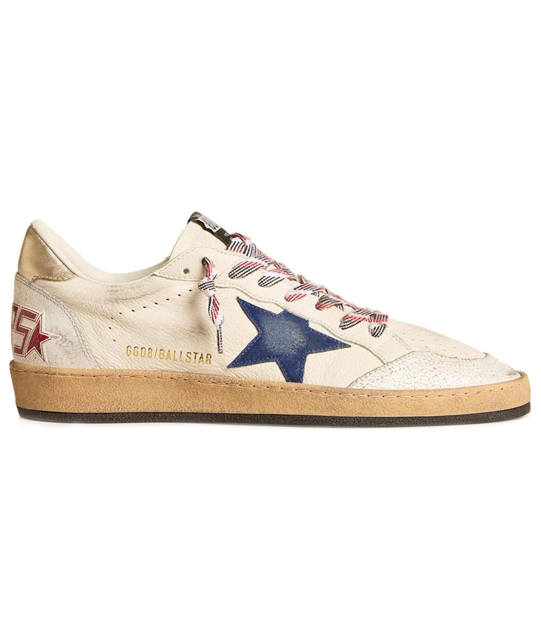 GOLDEN GOOSE DELUXE BRAND Бежевые кожаные низкие кроссовки / кеды, фото 1