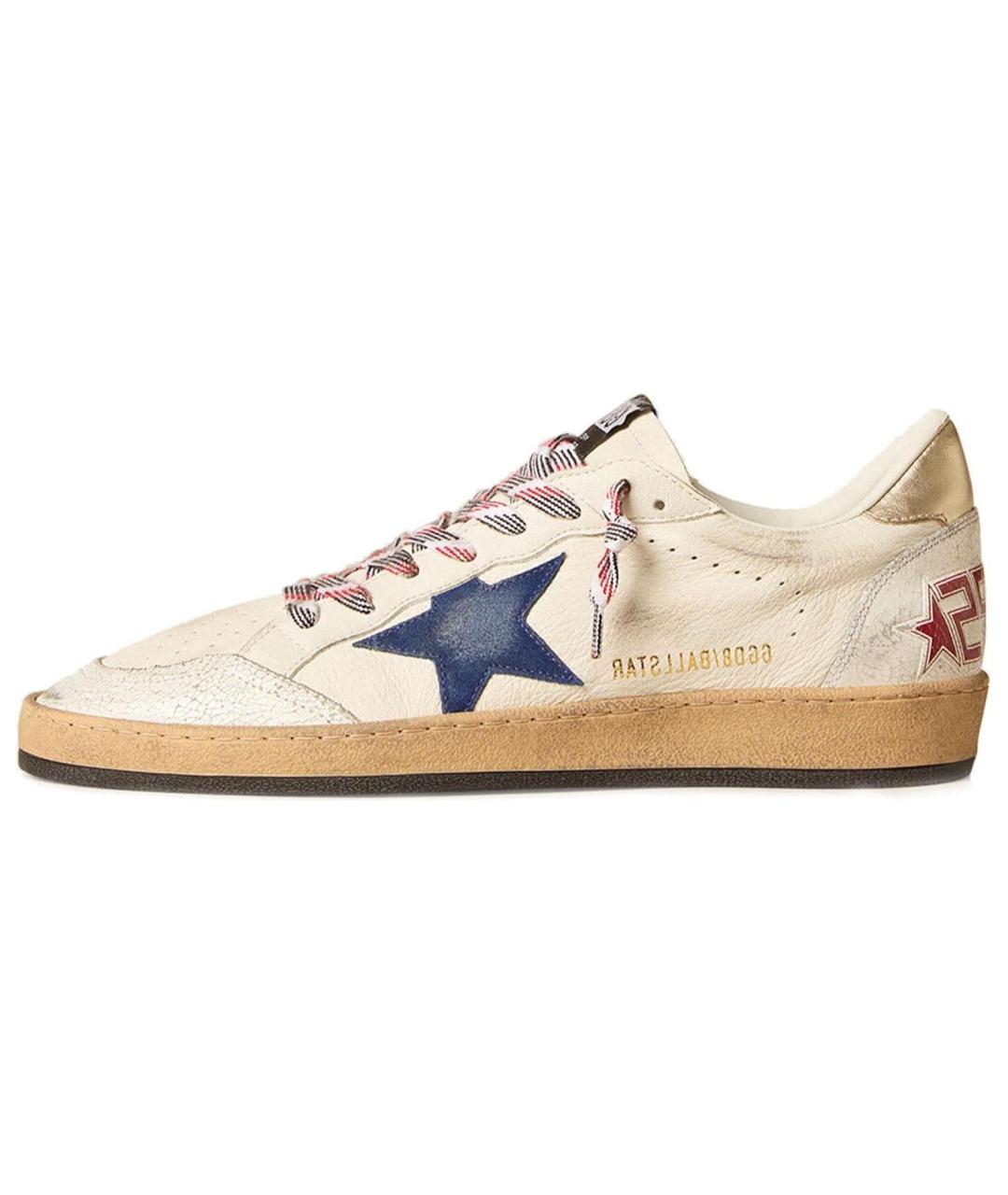 GOLDEN GOOSE DELUXE BRAND Бежевые кожаные низкие кроссовки / кеды, фото 2
