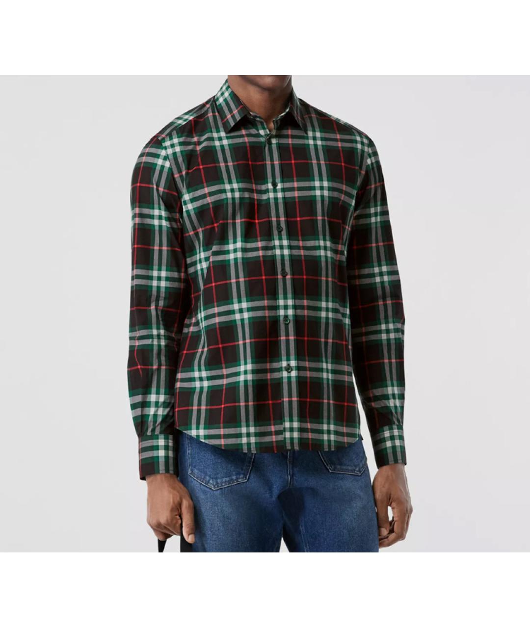 BURBERRY Зеленая хлопковая кэжуал рубашка, фото 3