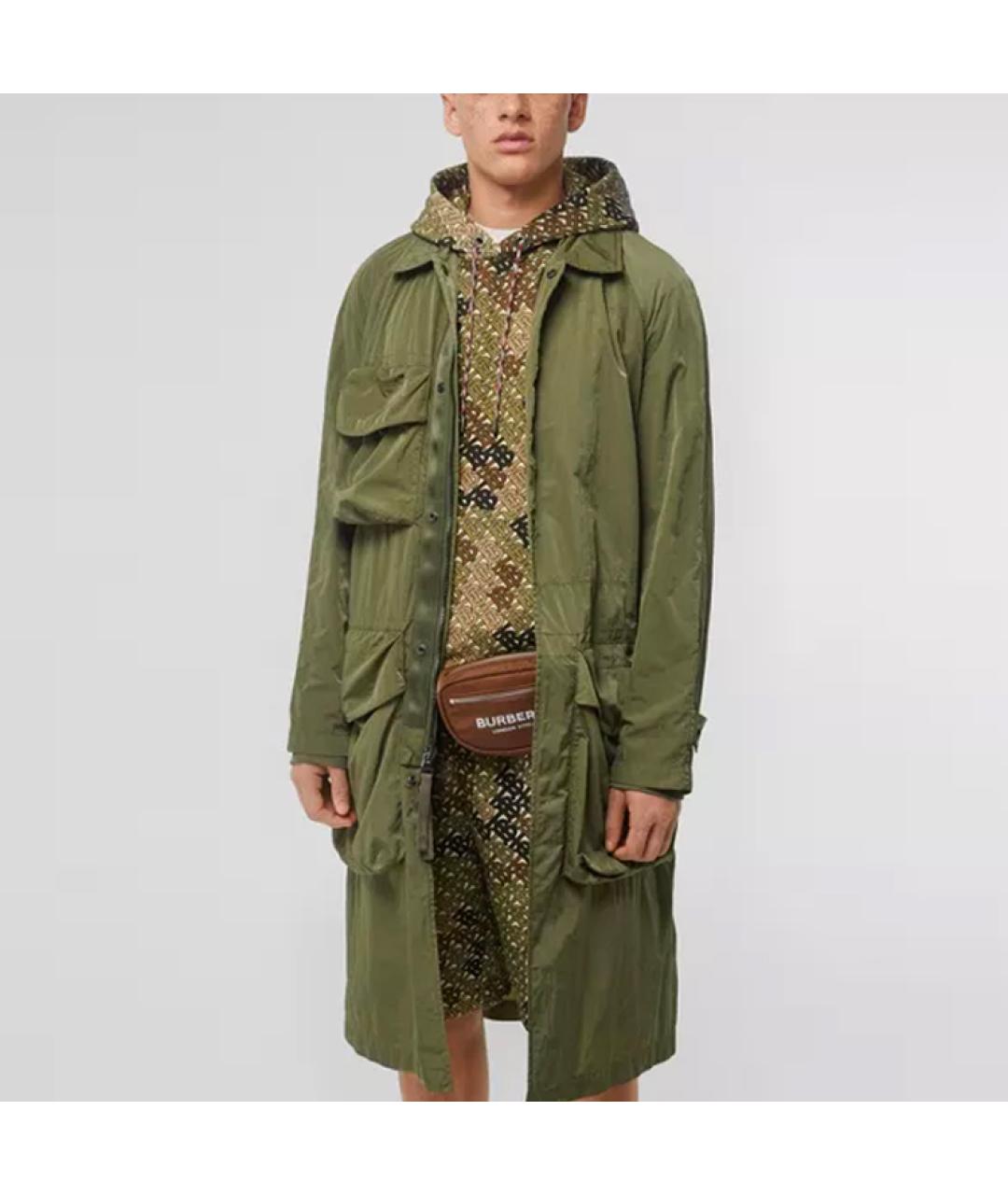 BURBERRY Зеленый тренч / плащ, фото 5
