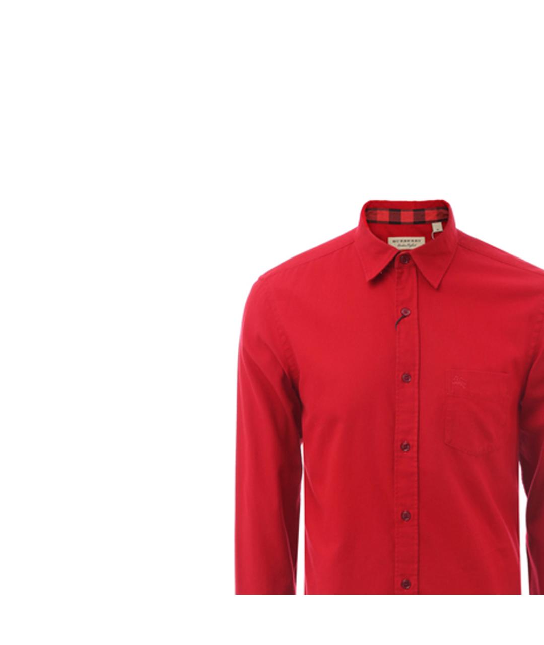 BURBERRY Красная хлопковая классическая рубашка, фото 3