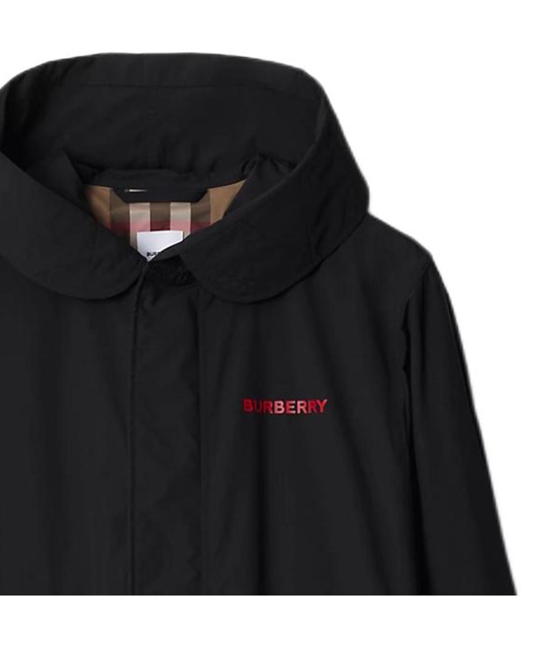 BURBERRY Черный полиамидовый тренч / плащ, фото 3