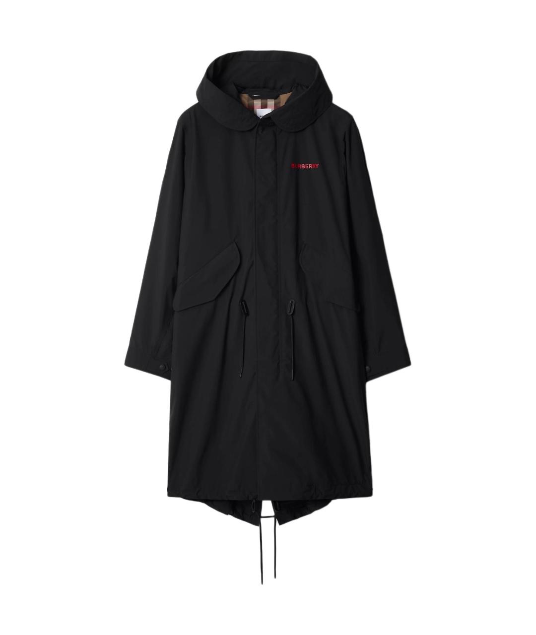 BURBERRY Черный полиамидовый тренч / плащ, фото 1