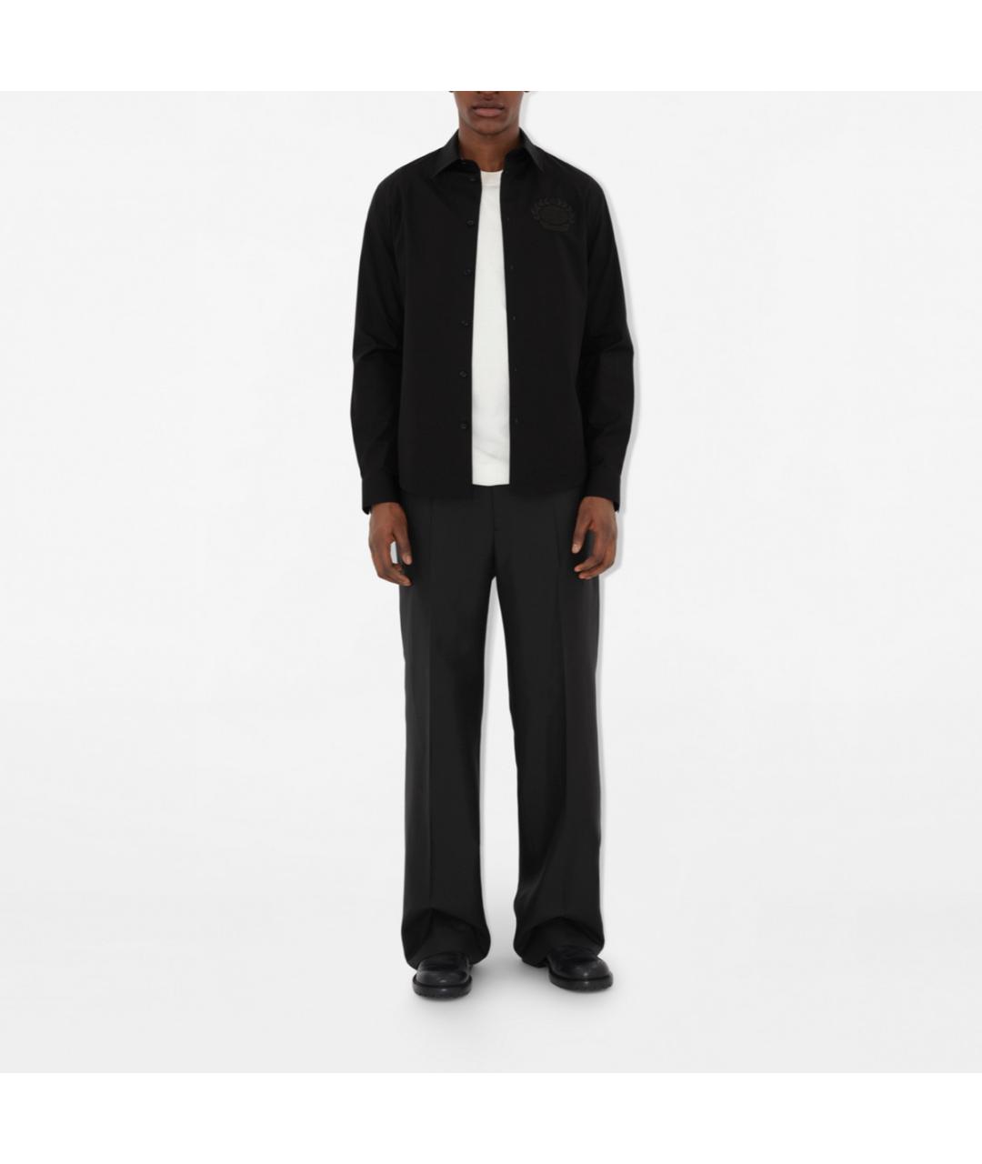 BURBERRY Черная хлопковая кэжуал рубашка, фото 3