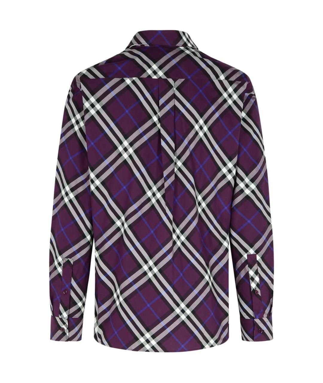 BURBERRY Фиолетовая хлопковая классическая рубашка, фото 2