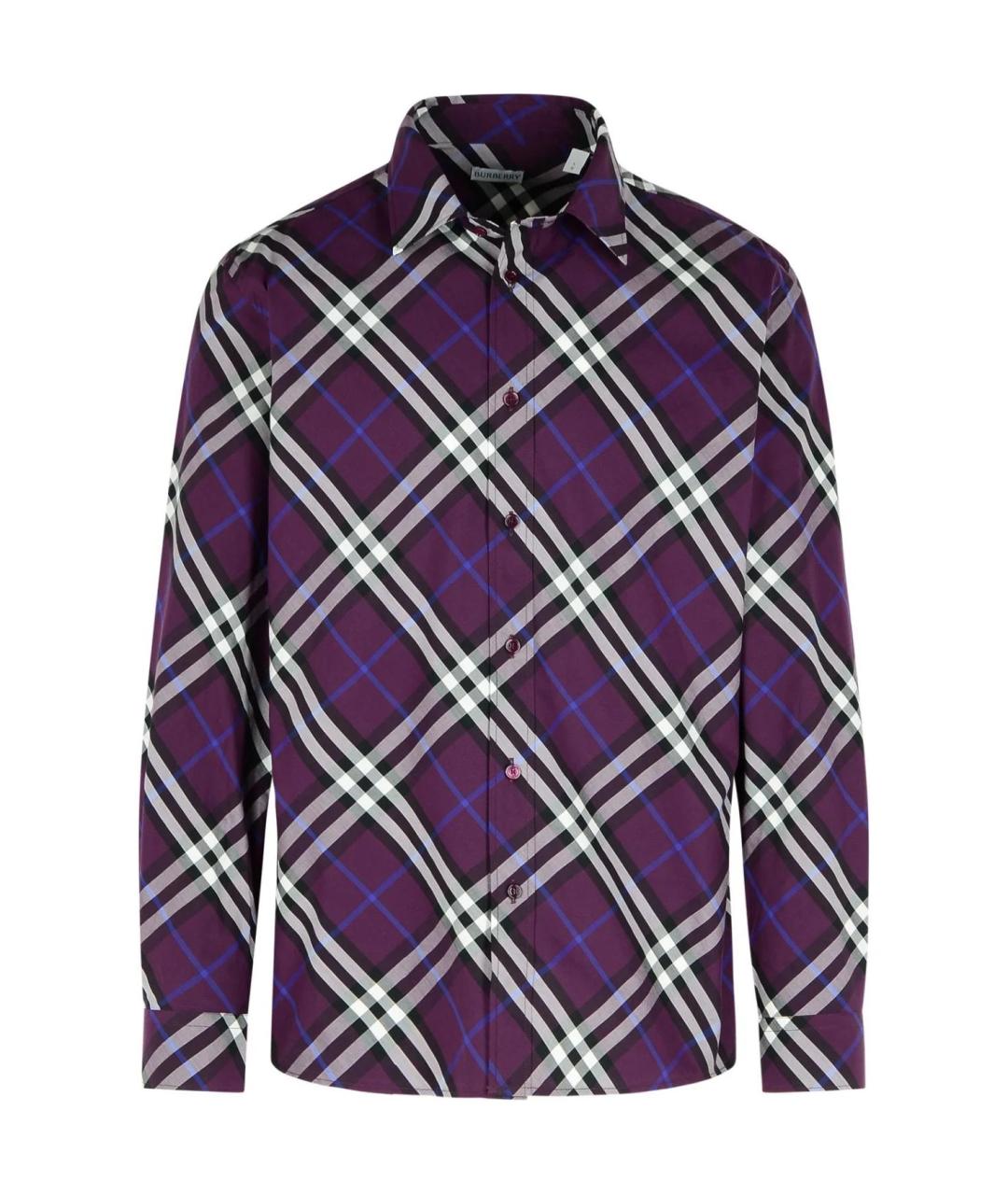 BURBERRY Фиолетовая хлопковая классическая рубашка, фото 1