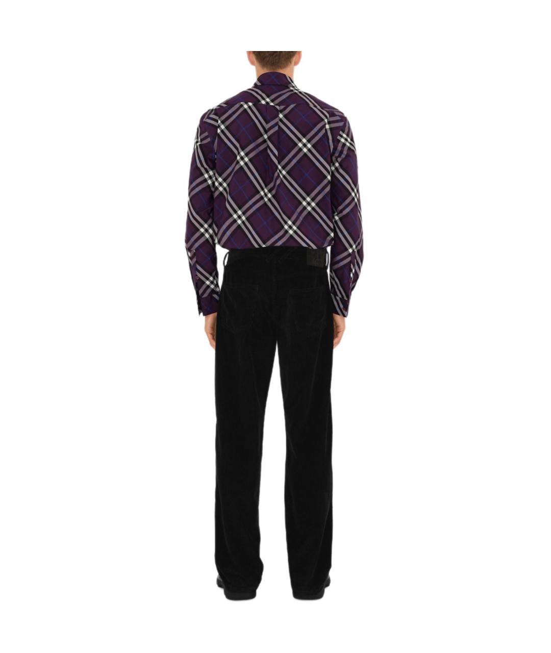BURBERRY Фиолетовая хлопковая классическая рубашка, фото 5
