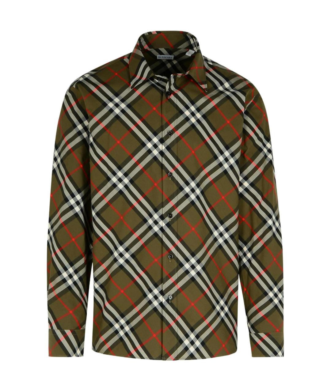 BURBERRY Зеленая хлопковая классическая рубашка, фото 1