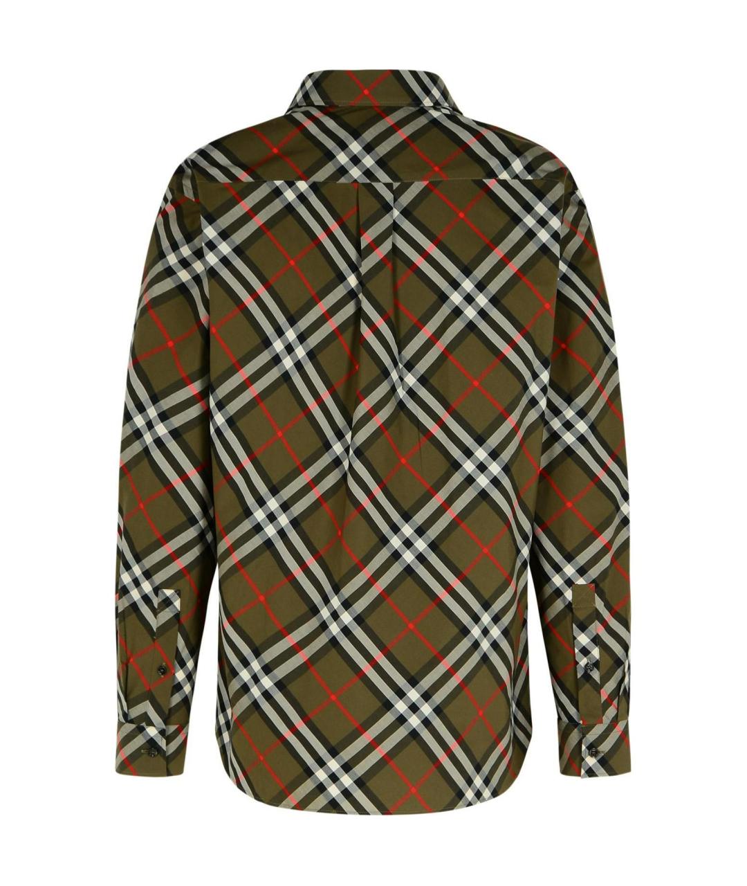 BURBERRY Зеленая хлопковая классическая рубашка, фото 2