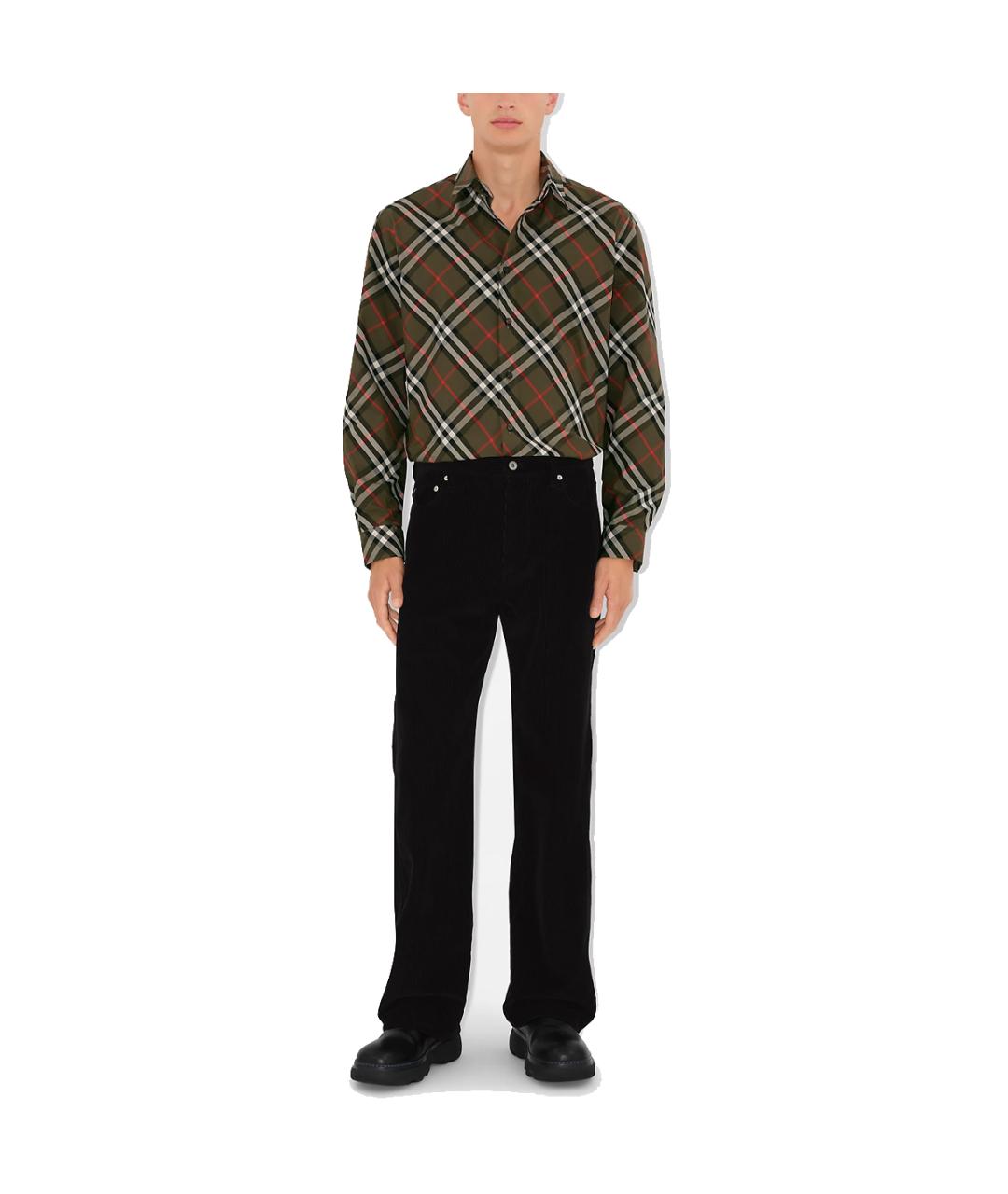 BURBERRY Зеленая хлопковая классическая рубашка, фото 4