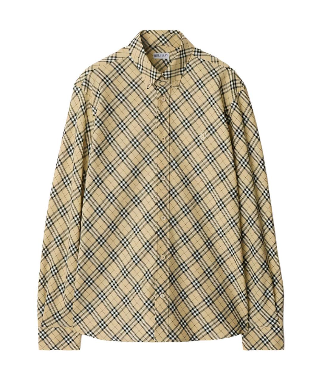 BURBERRY Бежевая хлопковая кэжуал рубашка, фото 1