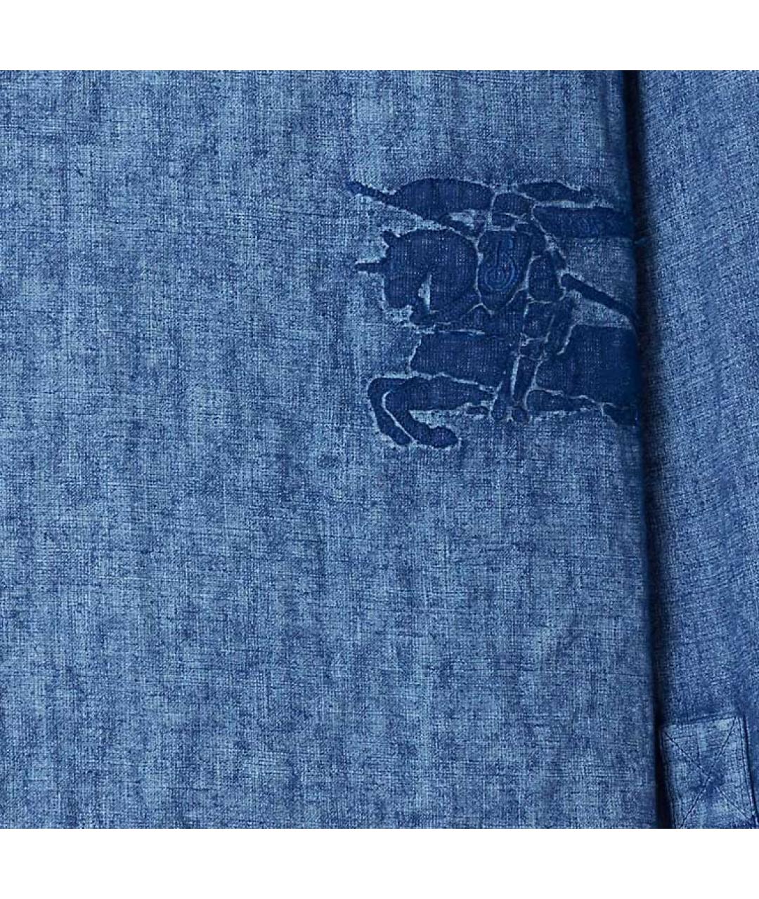 BURBERRY Синяя хлопковая кэжуал рубашка, фото 3