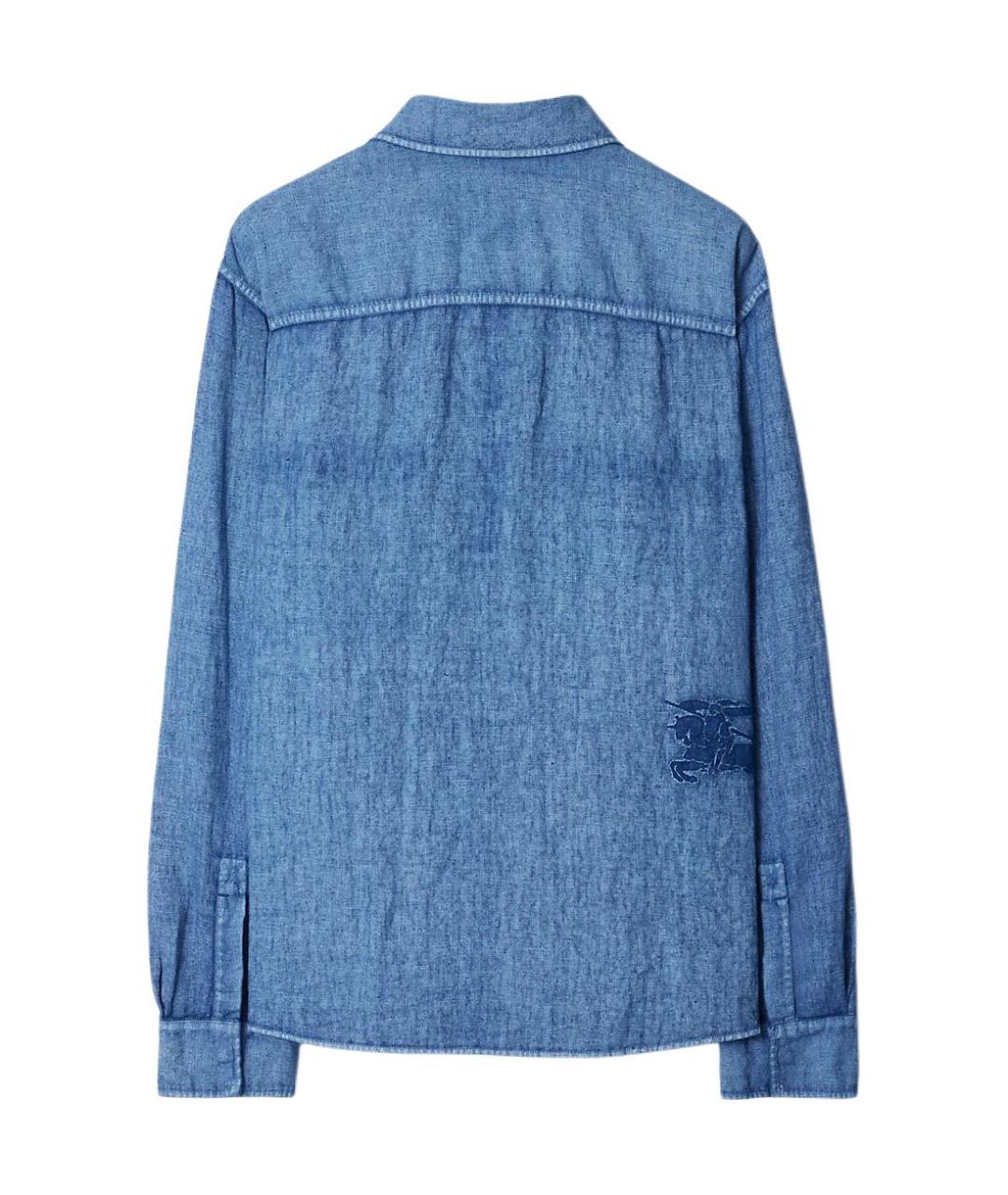 BURBERRY Синяя хлопковая кэжуал рубашка, фото 2