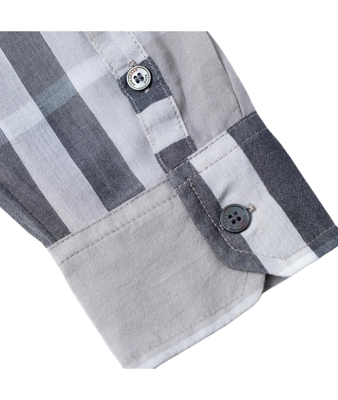 BURBERRY Серая хлопковая кэжуал рубашка, фото 3