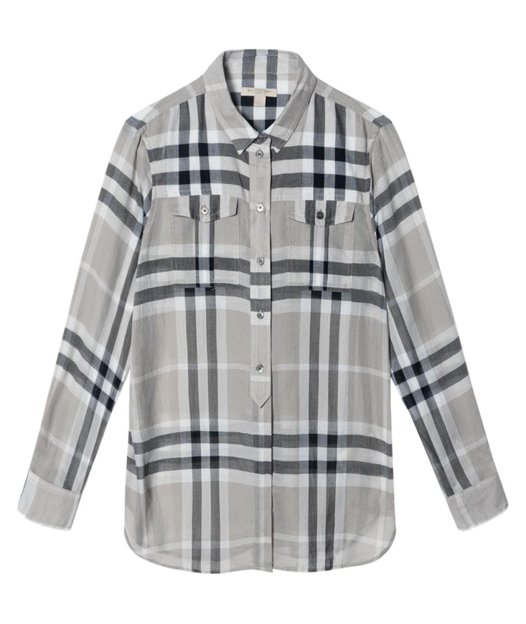 BURBERRY Серая хлопковая кэжуал рубашка, фото 1
