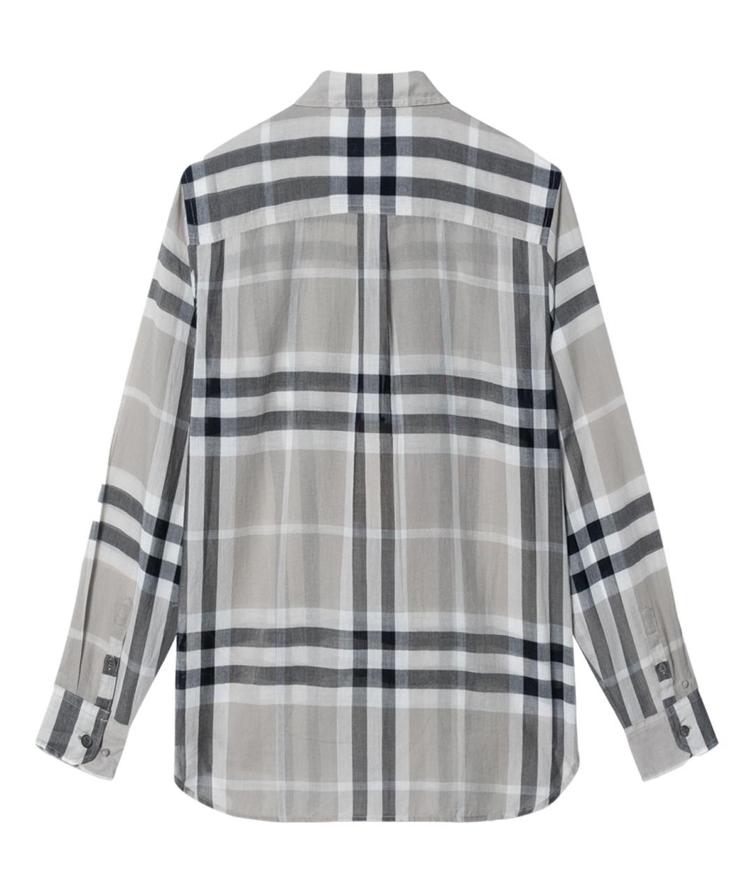 BURBERRY Серая хлопковая кэжуал рубашка, фото 2