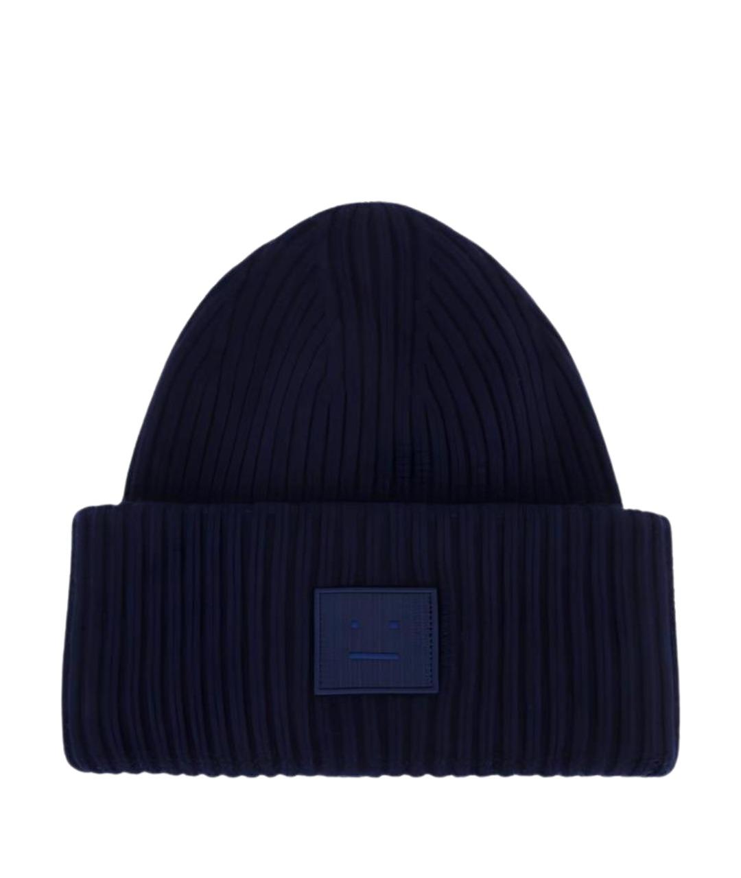 ACNE STUDIOS Темно-синяя шерстяная шапка, фото 1